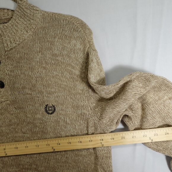 Chaps By Ralph Lauren Men’s Brown Knit Pullover Sweater Sz Medium Elbow Patches - Picture 5 of 14
